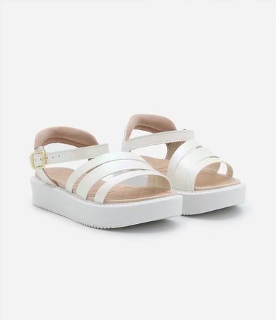 Sandalia Flatform Infantil con Tiras Holográficas - Talle 25 al 34