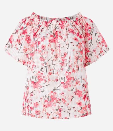 Blusa Hombro a Hombro en Viscosa con Estampa Floral 5