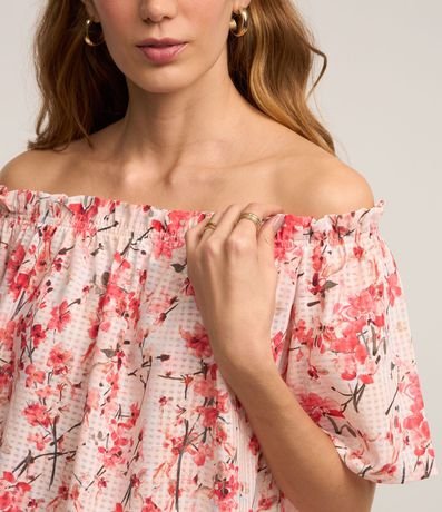 Blusa Hombro a Hombro en Viscosa con Estampa Floral 3