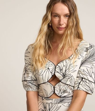 Vestido Midi en Viscolino con Estampa Follajes 3