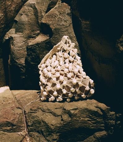 CarteraTransversal Pequeña con Abalorios y Perlas Artificiales