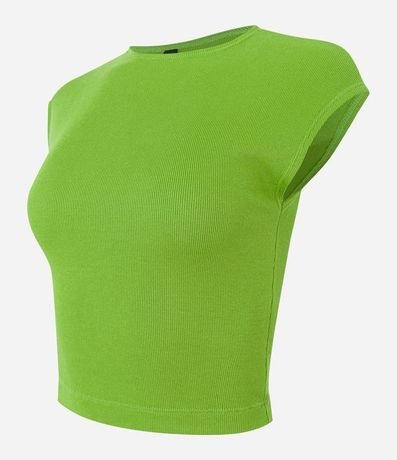 Blusa Sin Manga en Rib con Textura de Rayas 6