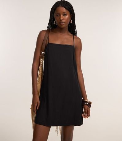 Vestido Corto en Viscosa con Lazo en los Breteles 1