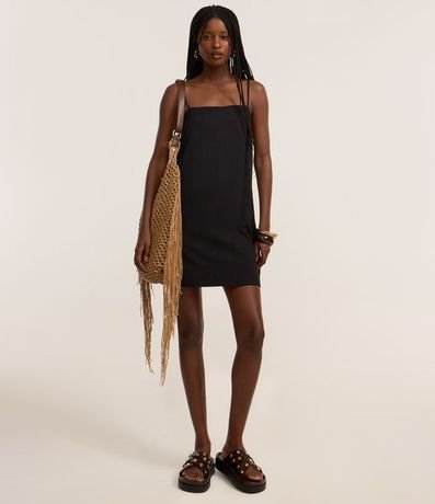 Vestido Corto en Viscosa con Lazo en los Breteles 2