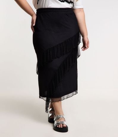 Pollera Midi en Tul de Lunares con Volados y Puntas Curve & Plus Size 2