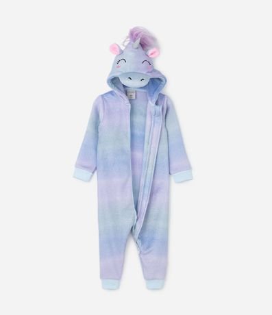 Pijama Jumper Infantil en Fleece con Bordado Unicórnio y Detalle - Talle 2 a 14 años 2