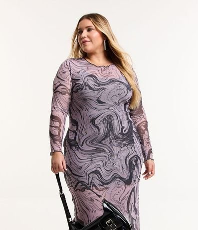 Vestido Midi en Tul Efecto Mármol Curve & Plus Size 3