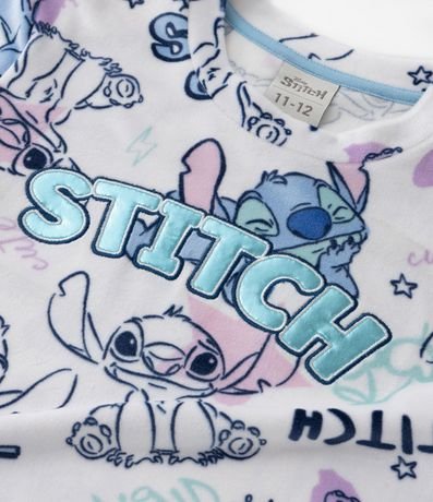 Pijama Largo Infatil en Fleece con Estampa Stitch y Bordado Metalizado - Talle 5 a 14 años 9