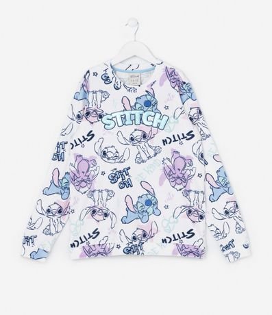 Pijama Largo Infatil en Fleece con Estampa Stitch y Bordado Metalizado - Talle 5 a 14 años 2