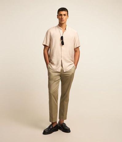 Camisa Slim en Viscolino con Cuello Padre y Textura 2