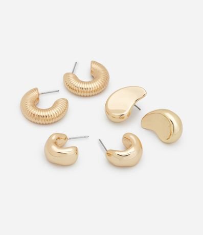 Kit 03 Caravanas Argollas Pequeñas en Metal Modelos Diversos 2