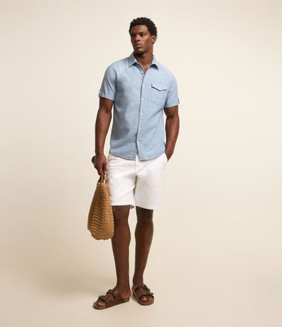 Camisa Manga Corta en Lino con Bolsillo 2