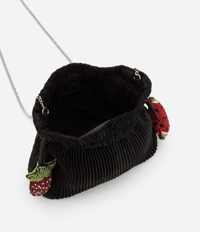 Cartera Bandolera con Bordado de Frutillas y Sandía con Mostacillas 4