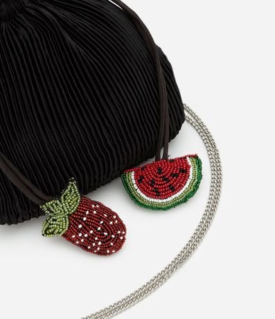 Cartera Bandolera con Bordado de Frutillas y Sandía con Mostacillas 5