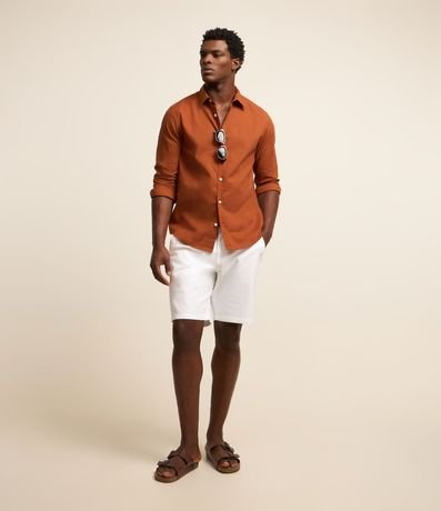 Camisa Comfort Básica en Lino Manga Larga 3