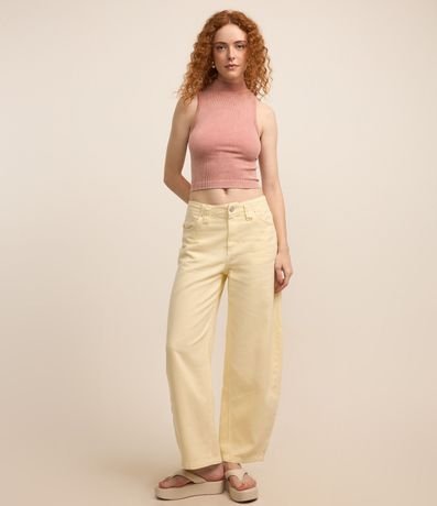 Blusa Cropped Sin Manga en Poliamida Seamless y Cuello Alto 2