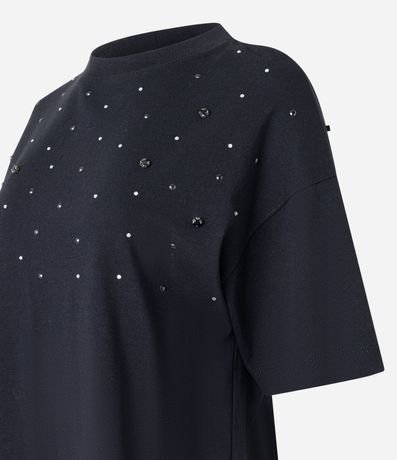 Blusa Oversized en Algodón con Pedrarias de Strass 6