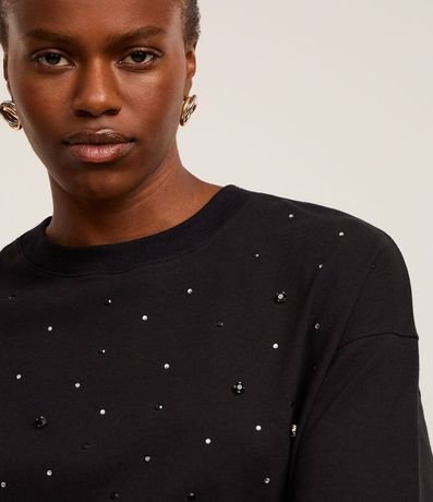 Blusa Oversized en Algodón con Pedrarias de Strass 4
