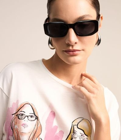 Remera en Algodón con Estampa Figuras Femeninas de Colores 4