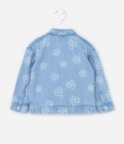 Campera Infantil en Jeans con Detalle en el Hombro y Estampa Floral - Talle 1 a 5 años 2