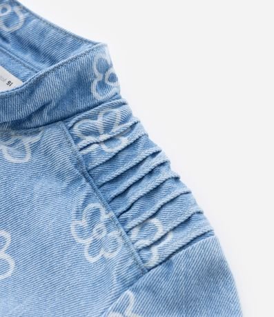 Campera Infantil en Jeans con Detalle en el Hombro y Estampa Floral - Talle 1 a 5 años 5