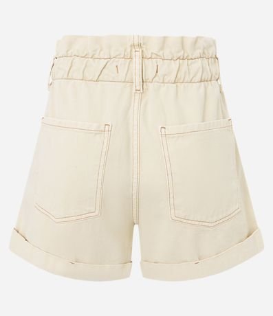 Short Baggy Tiro Alto en Sarga con Cintura Elástica 6