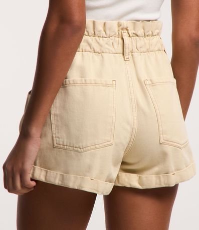 Short Baggy Tiro Alto en Sarga con Cintura Elástica 3
