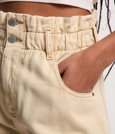 Short Baggy Tiro Alto en Sarga con Cintura Elástica 4