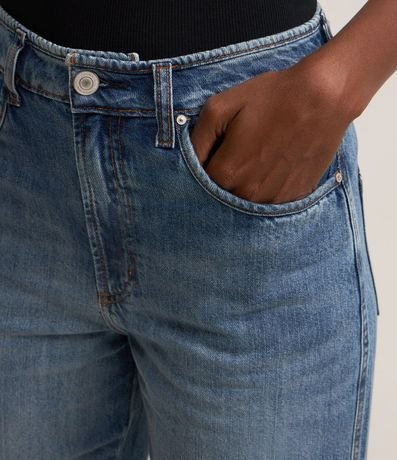 Pantalón Recto en Jeans con Cintura Mediana 4