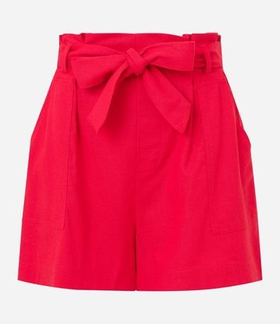 Short Corto en Lino con Bolsillos y Cinturón 4