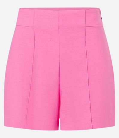 Short Corto en Bengalina con Cintura Alta y Frizos Delanteros 5