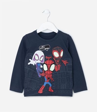 Remera Infantil en Algodón Estampa Spidey que Brilla en la Oscuridad - Talle 1 a 5 años