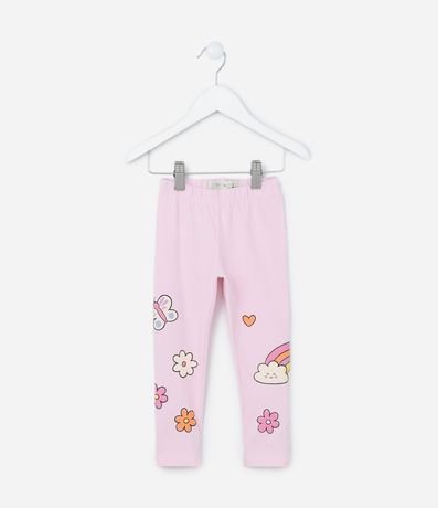 Pantalón Legging Infantil con Estampa Flores - Talle 1 a 5 años