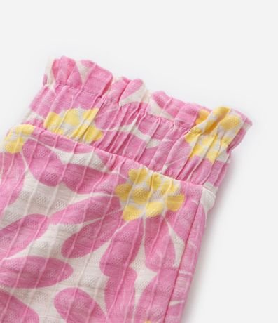 Conjunto Infantil en Algodón Texturizado con Estampa Floral - Talle 1 a 5 años 4