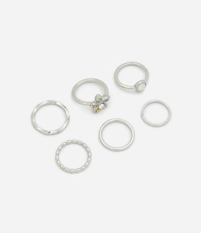 Kit 06 anillos con Strass y con Diferentes Formatos