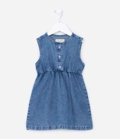 Vestido Infantil en Jeans con Carterita - Talle 1 a 5 años 2