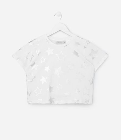 Remera Cropped con Estampa Estrelas - Talle 5 a 14 años