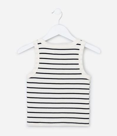 Blusa Musculosa Infantil acanalada con Estampa Rayada - Talle 5 a 14 años 2