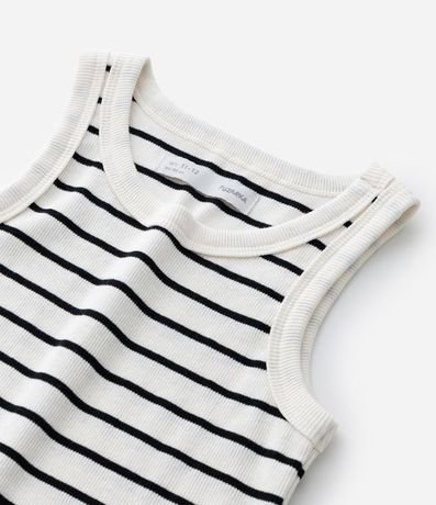 Blusa Musculosa Infantil acanalada con Estampa Rayada - Talle 5 a 14 años 4