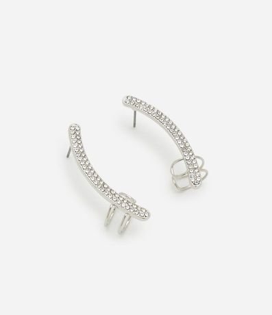 Ear Cuff con Strass Liso Palito Curvado