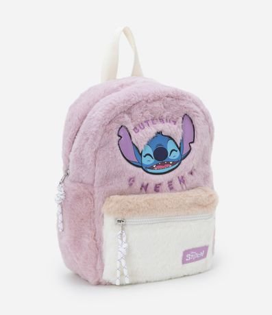 Mochila Infantil Afelpada con Estampa do Stitch - Talle único