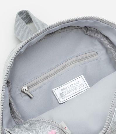 Mochila Infantil con Brillos y Bolsillo Transparente - Talle Ú 5