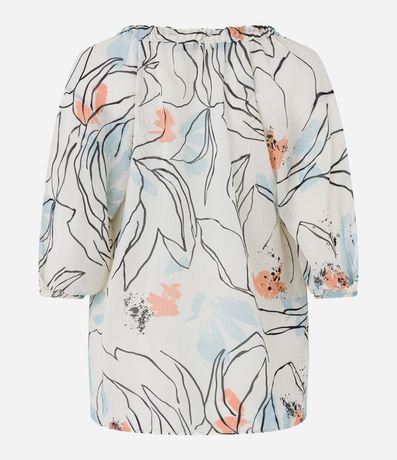 Camisa en Crepé con Bajo Alargado y Estampa Floral Acuarelada 7