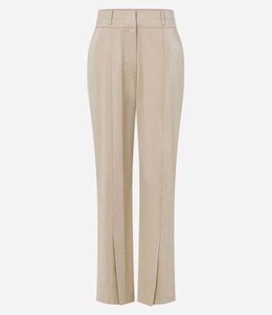 Pantalón Recto sastrería en Viscosa con Recorte y Fenda 6