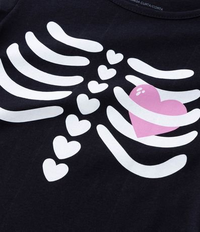Blusa Infantil con Estampa Esqueleto con Corazón - Talle 1 a 5 años 3