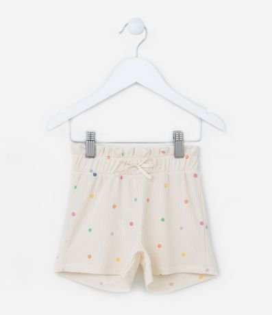 Short Clochard Infantil Acanalado con Estampado de Lunares - Talle 1 a 5 años