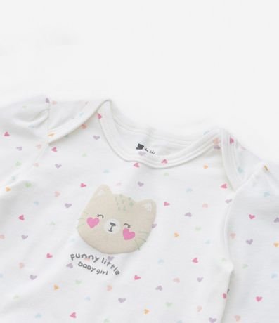 Body Infantil en Algodón con Estampa de Gatita con Corazones - Talle RN a 18 meses 7