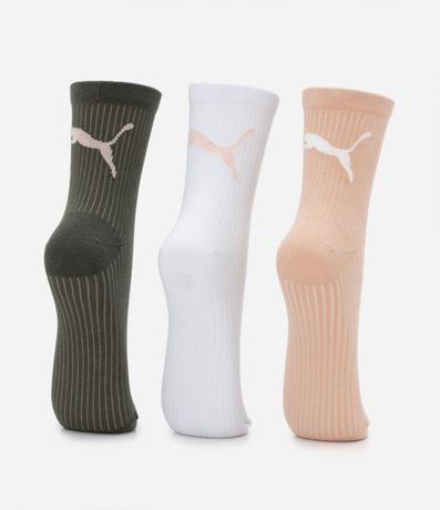 Kit 03 Media Caña Mediana en Algodón con Textura Acanalada Puma 3