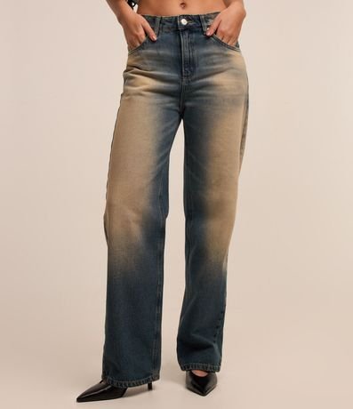 Pantalón Recto en Jeans Efecto Dirty Washed 3