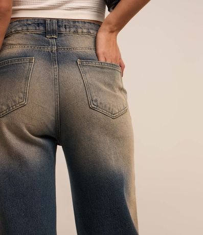 Pantalón Recto en Jeans Efecto Dirty Washed 4